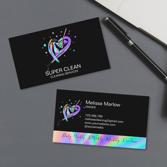 Maid Residential and Commercial Cleaning Duster Bu Business Card (Creator Uploaded)