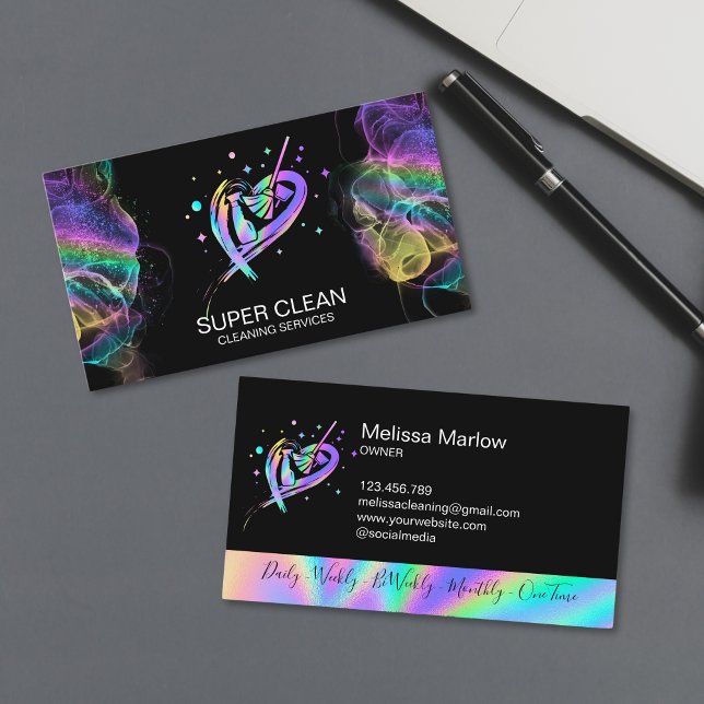 Maid Residential and Commercial Cleaning Duster Bu Business Card (Creator Uploaded)