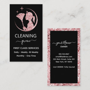  Maid Rose Pink Cleaning Service Calling Card