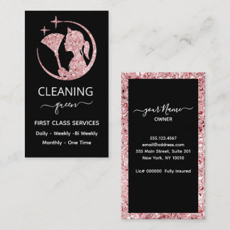  Maid Rose Pink Cleaning Service Calling Card
