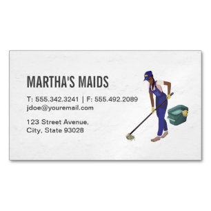 Maid Service   Cleaners Magnetic Business Card
