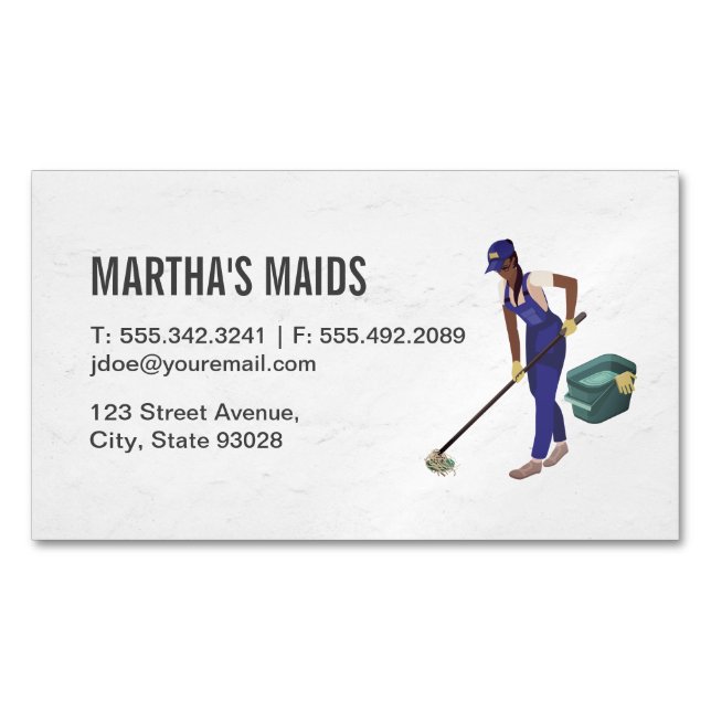 Maid Service | Cleaners Magnetic Business Card (Front)