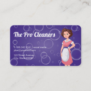 Maid Service   Cleaning Lady   Soap Bubbles Business Card
