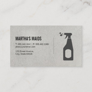Maid Service Cleaning Spray Business Card