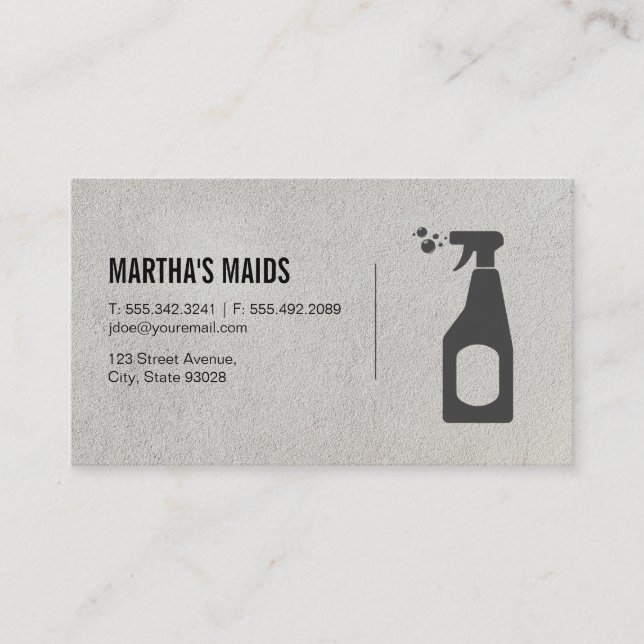 Maid Service | Cleaning Spray Business Card (Front)