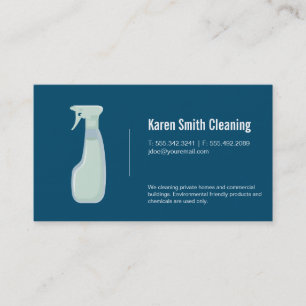 Maid Service Cleaning Spray Business Card