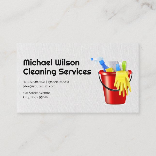Maid Service | Cleaning Supplies Business Card (Front)