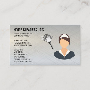 Maid Service   Duster   House Keeping   Metallic Business Card