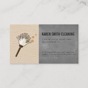 Maid Service Leather Background Business Card