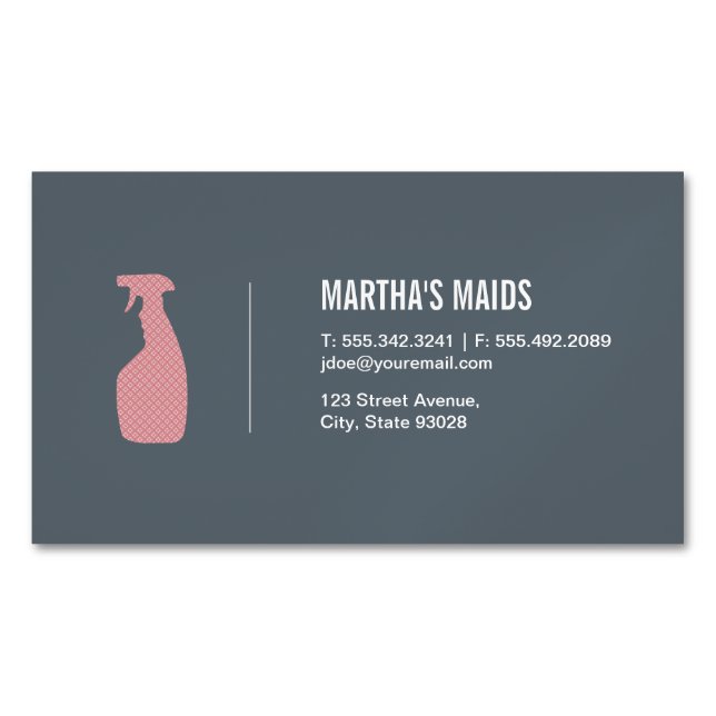 Maid Service Magnetic Business Card (Front)