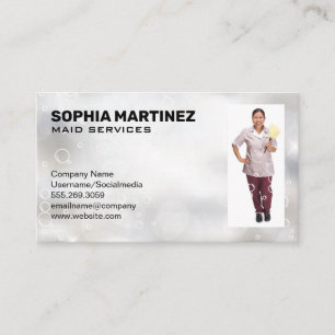 Maid Service   Sparkly Bubbles Business Card