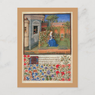 Maiden in the garden postcard