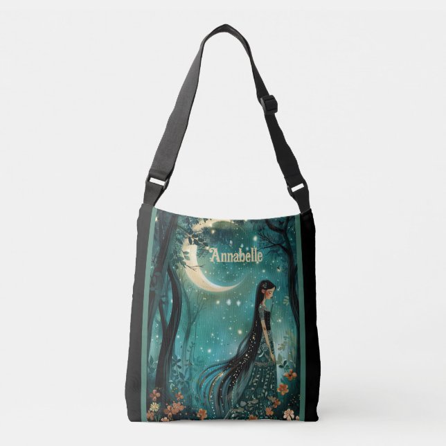 Maiden in the Moonlight Crossbody Tote Bag (Front)