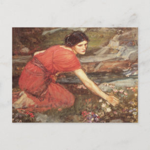 Maiden Picks Flowers by a Stream Postcard