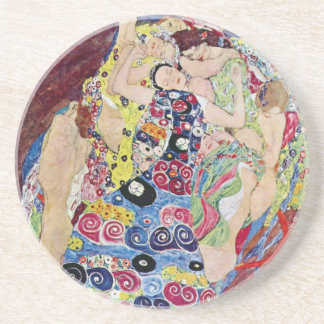Maiden (Virgin), Gustav Klimt, Vintage Art Nouveau Coaster