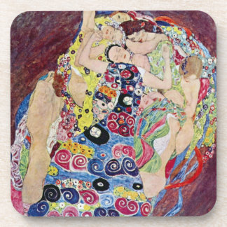Maiden (Virgin), Gustav Klimt, Vintage Art Nouveau Coaster
