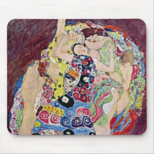 Maiden (Virgin), Gustav Klimt, Vintage Art Nouveau Mouse Mat
