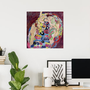 Maiden (Virgin), Gustav Klimt, Vintage Art Nouveau Poster
