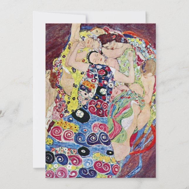 Maiden (Virgin), Klimt, Art Nouveau Bridal Shower Invitation (Front)