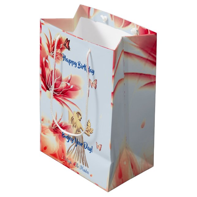 Maiden Virgo Birthday (August 23 – September 22)   Medium Gift Bag (Front Angled)