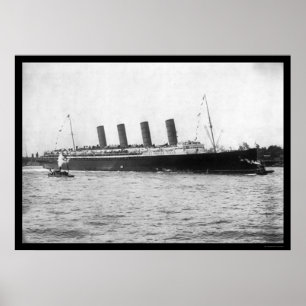 Maiden Voyage of the Lusitania 1907 Poster