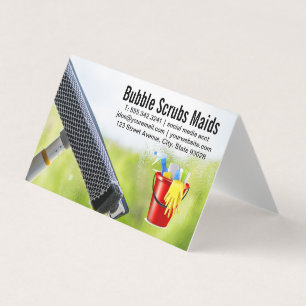 Maids   Squeegee Cleaning Window Business Card