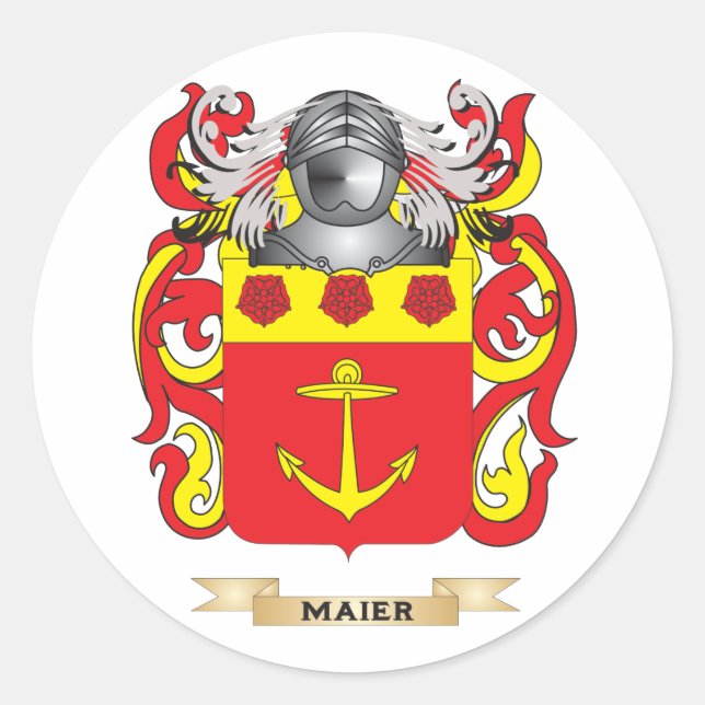 Maier Coat of Arms (Family Crest) Classic Round Sticker (Front)