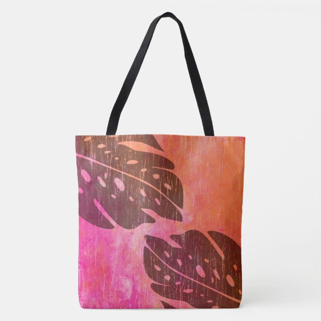 Maikai Hawaiian Monstera Leaf Tie-Dye Beach Bag (Front)