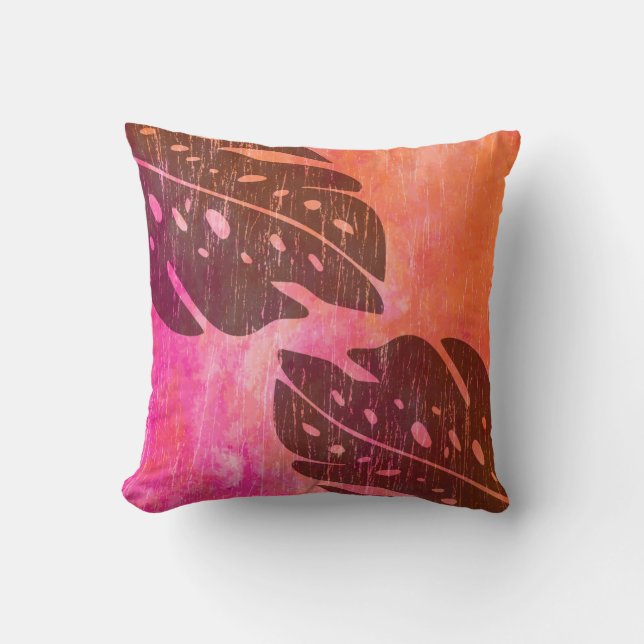 Maikai Hawaiian Monstera Leaf Tie-Dye Blend Cushion (Front)