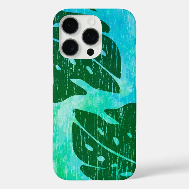 Maikai Hawaiian Monstera Leaf Tie-Dye Blend Green Case-Mate iPhone Case (Back)