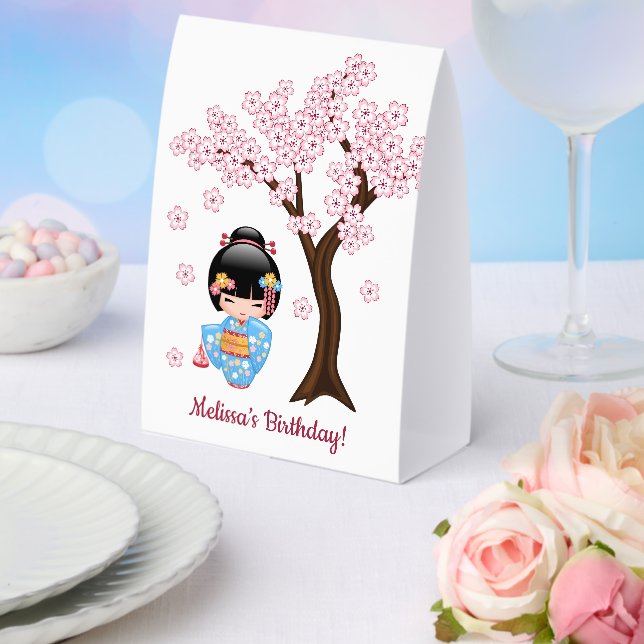 Maiko Kokeshi Doll Blue Kimono Geisha Girl (Insitu(Wedding))