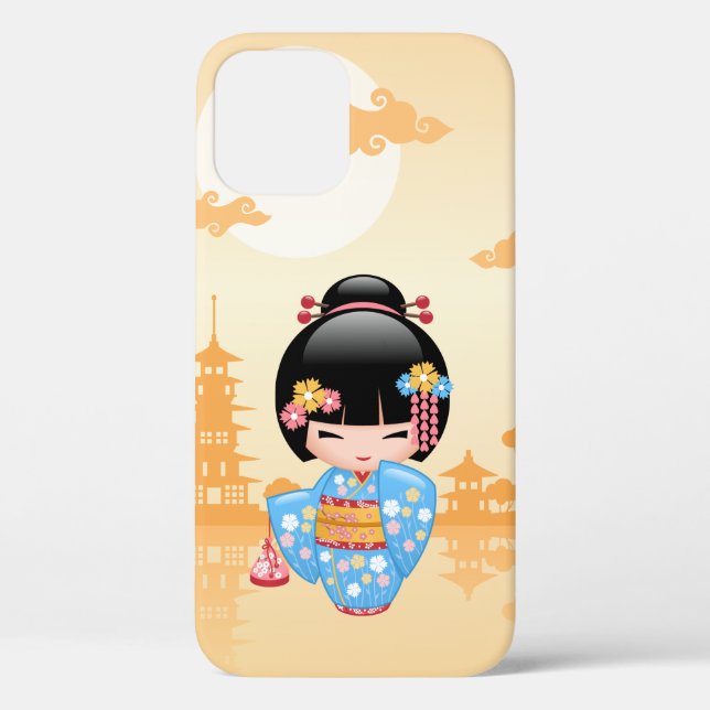 Maiko Kokeshi Doll - Cute Japanese Geisha Girl Case-Mate iPhone Case (Back)