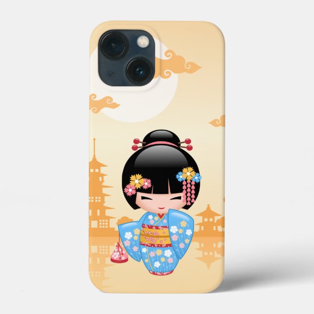 Maiko Kokeshi Doll - Cute Japanese Geisha Girl Case-Mate iPhone Case (Back)