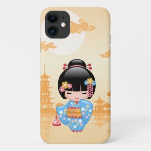Maiko Kokeshi Doll - Cute Japanese Geisha Girl iPhone 11 Case