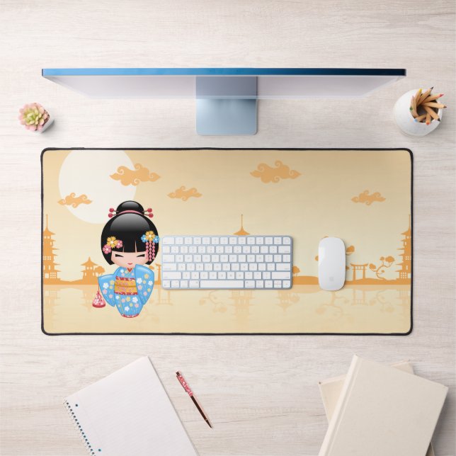 Maiko Kokeshi Doll - Cute Japanese Geisha Girl Desk Mat (Office 1)