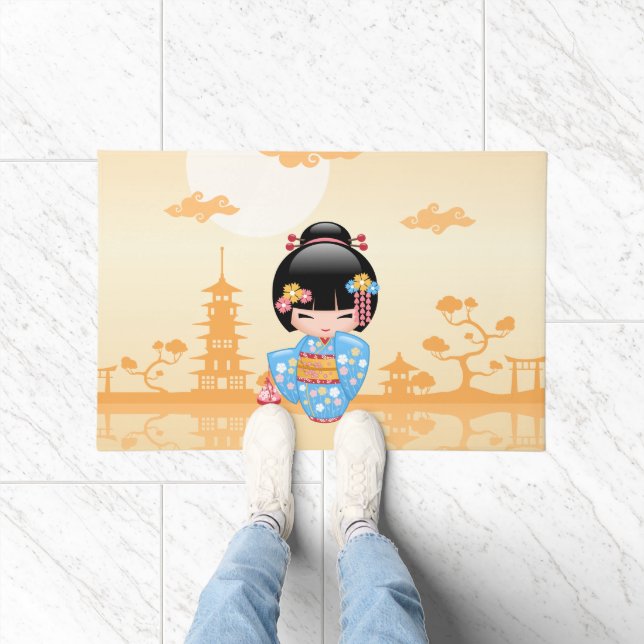 Maiko Kokeshi Doll - Cute Japanese Geisha Girl Doormat (Indoor)