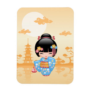 Maiko Kokeshi Doll - Cute Japanese Geisha Girl Magnet