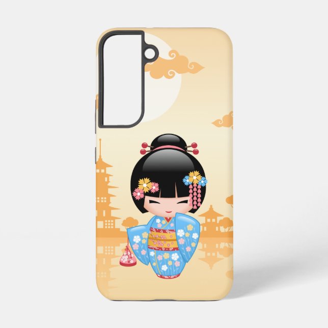 Maiko Kokeshi Doll - Cute Japanese Geisha Girl Samsung Galaxy S22 Case (Back)