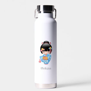 Maiko Kokeshi Doll - Cute Japanese Geisha Girl Water Bottle