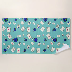 Mail Around The World Beach Towel