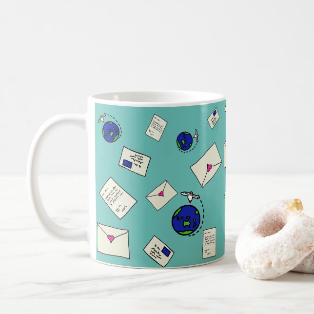 Mail Around The World Coffee Mug (With Donut)