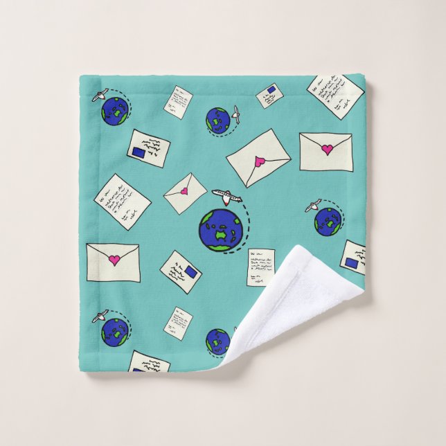 Mail Around The World Wash Cloth (Wash Cloth)