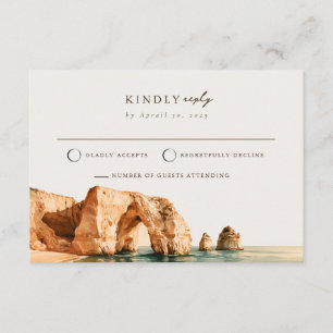 Mail Back Seafoam Teal Algarve Coast RSVP Card