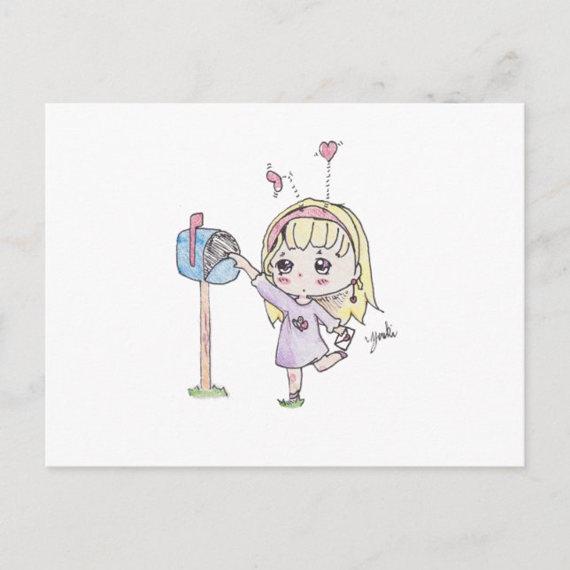 mail box girl postcard (Front)