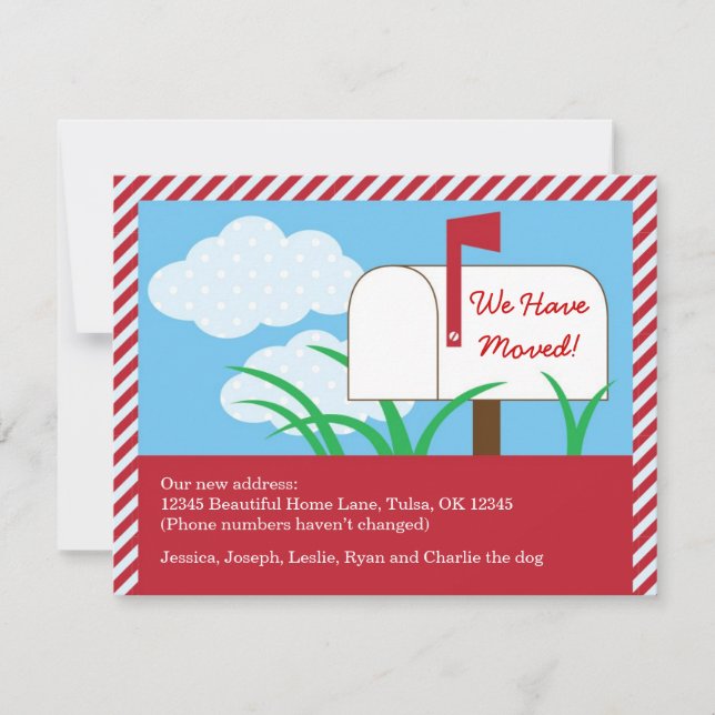 Mail Box We’ve Moved Card (Front)