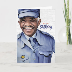 Mail Carrier African American Male Birthday Card