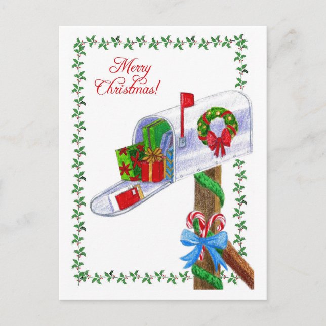 Mail Carrier Christmas Postcard (Front)
