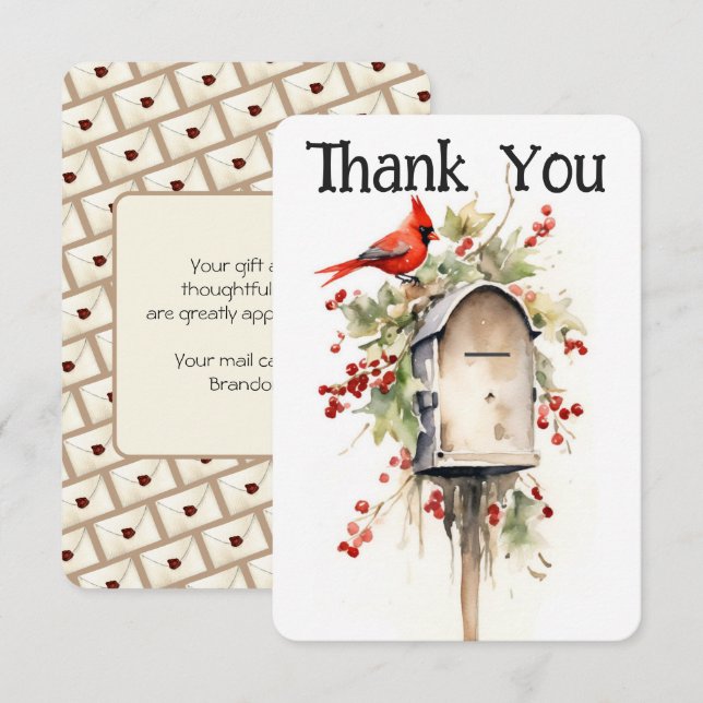 Mail Carrier Mailbox Thank You Card (Front/Back)
