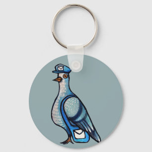 Mail Carrier Pigeon Postal Humor                   Key Ring