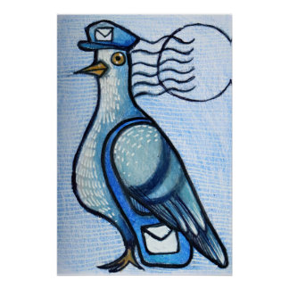 Mail Carrier Pigeon Postal Humor Poster